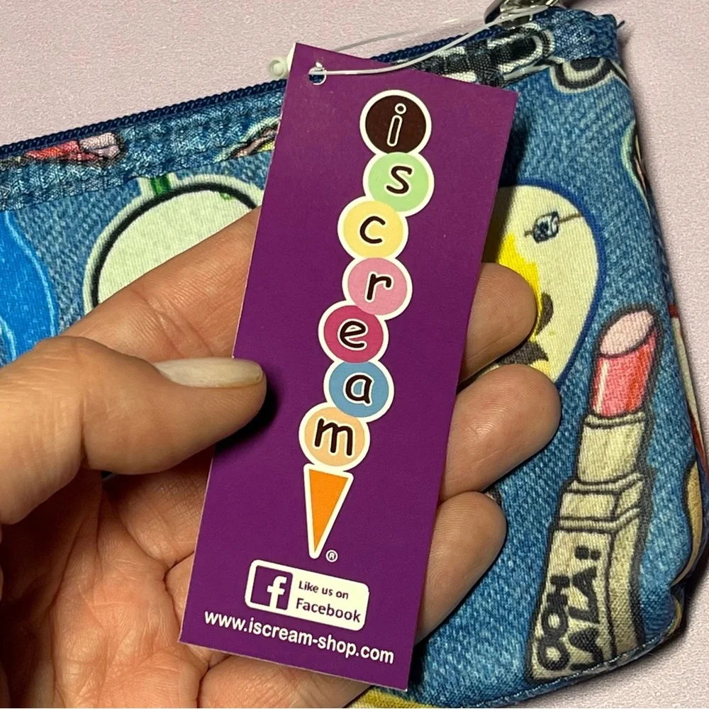 NWT iscream Bundle Pencil Case Memo Pad Embroidered Patches Sugar Candy Themed